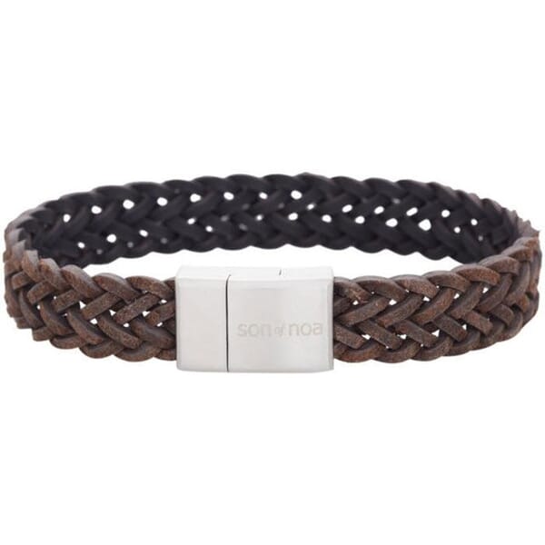 Herrearmbånd brun kalveskinn, 21 cm. SON of NOA - 80970119221